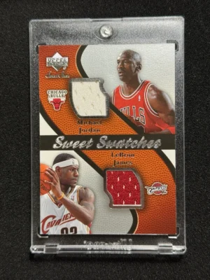 Michael Jordan Lebron James 2007 Upper Deck Sweet Shot Swatches Game Used Jersey