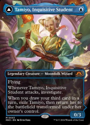 Tamiyo, Inquisitive Student // Tamiyo, Seasoned Scholar<br /><span class="collector-number">Collector No. 443</span>
