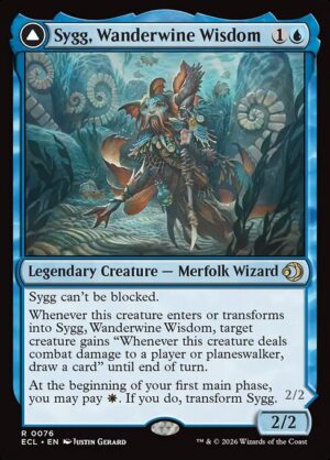 Sygg, Wanderwine Wisdom // Sygg, Wanderbrine Shield<br /><span class="collector-number">Collector No. 76</span>